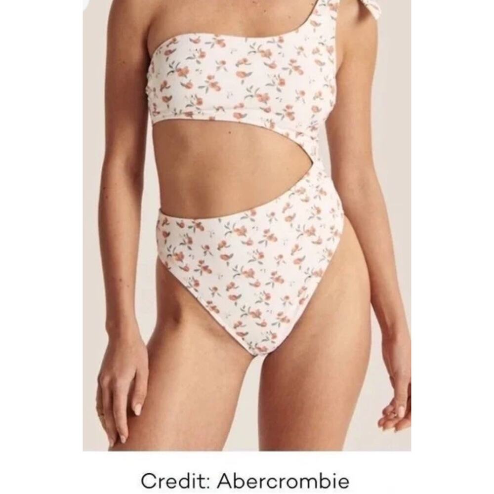 Abercrombie Peaches Bathing Suit‎ Size Large One piece One Shoulder